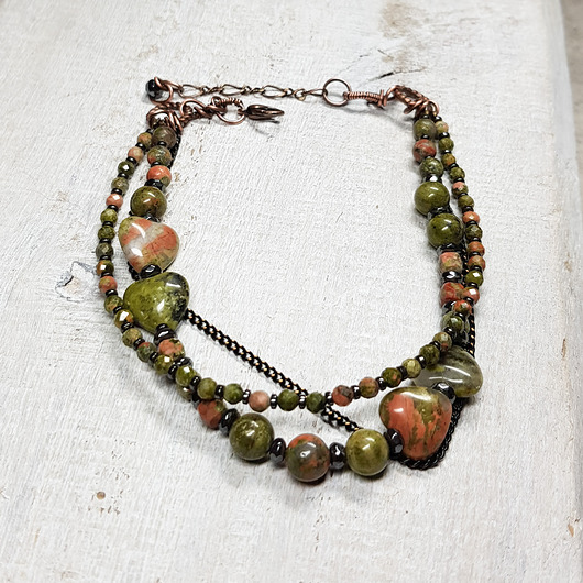 bransoletki z kamieni naturalnych Unakit bransoletka w kolorach wiosny b26