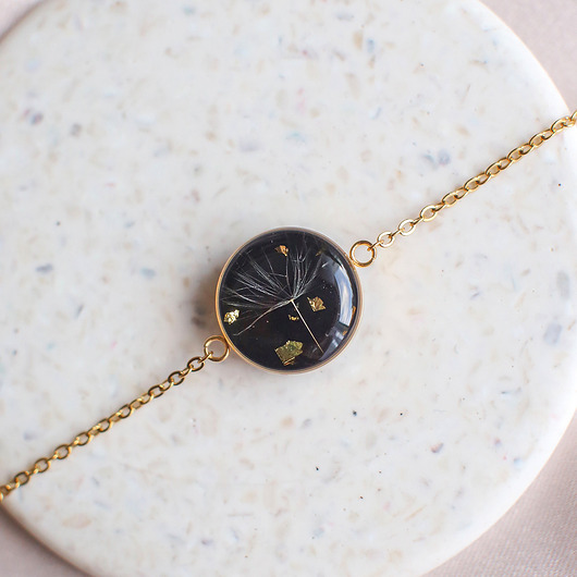 bransoletki z żywicy Bransoletka z rzęsek dmuchawca