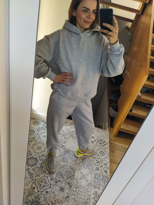 spodnie dresowe damskie Spodnie light grey z bawełny organicznej