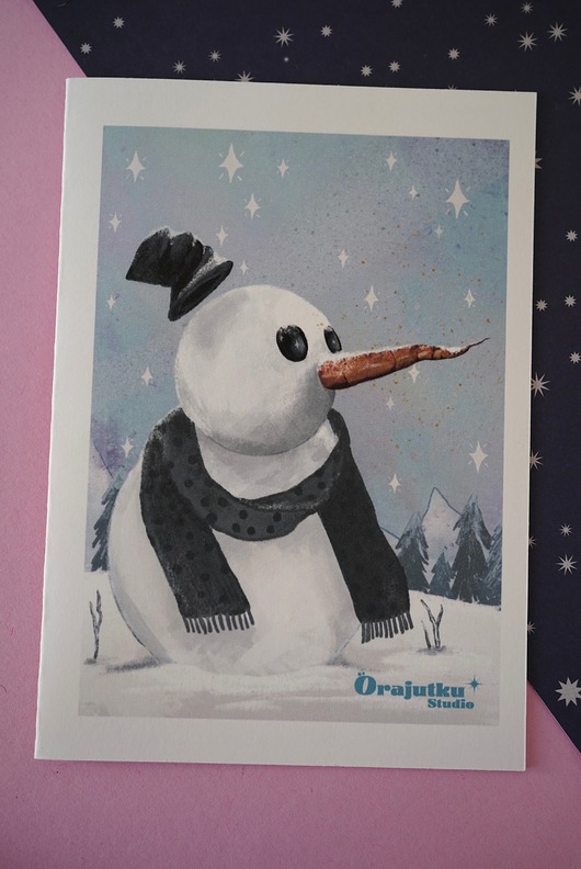 kartki okolicznościowe - wydruki Świąteczna kartka SNOWMAN