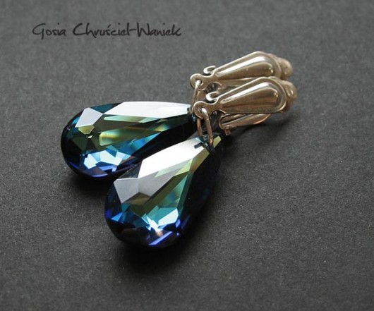 kryształ Swarovski - klipsy na zamówienie Gosia Chruściel-Waniek
