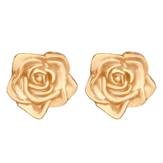 kolczyki pozłacane Złote kolczyki róże