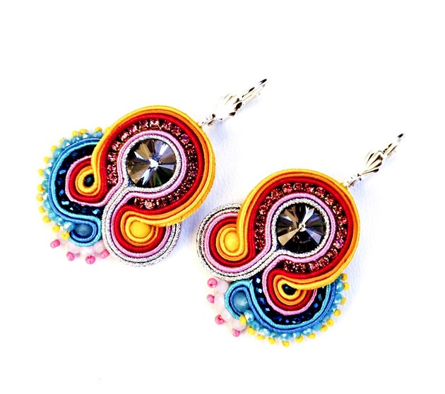 kolczyki soutache Sutaszowe kolczyki BO KAAP