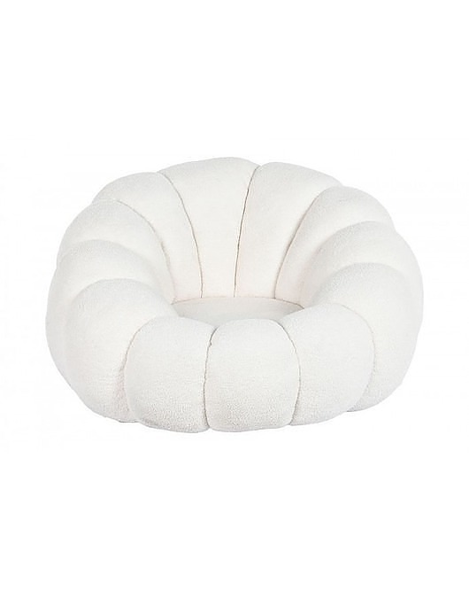 fotele Fotel Pufa Fotel Boucle White