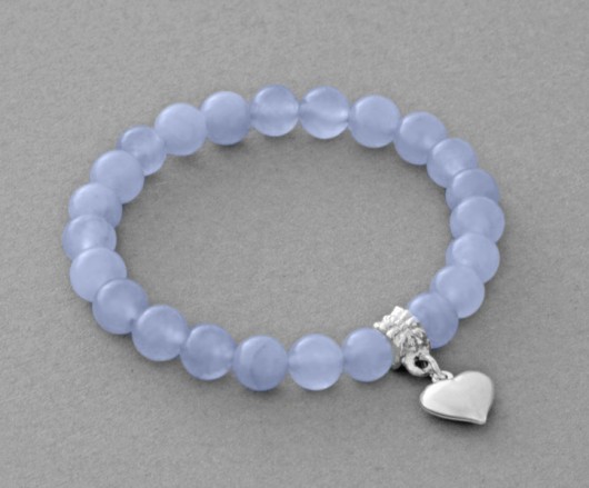 Jade with heart in blue-violet Lavoga