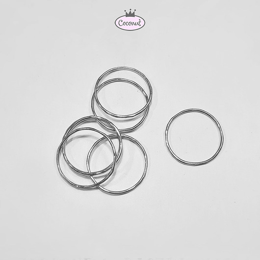 obrączki Komplet 7 obrączek SLIM srebro