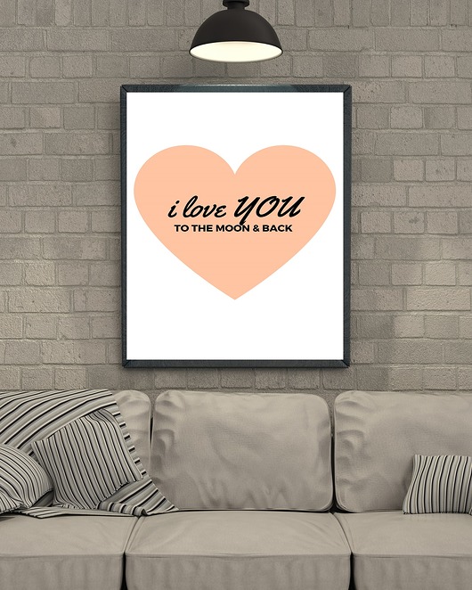 plakat A4 I love you to the moon & back MUKI design