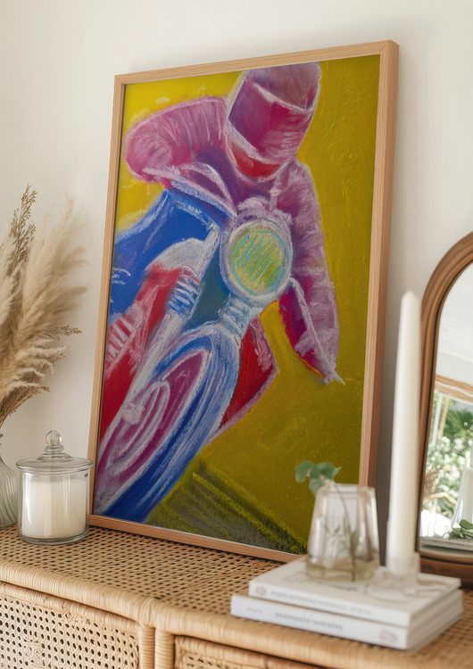 plakaty Plakat Motocyklista reprodukcja pasteli suchych