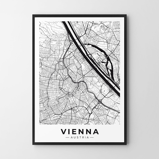 plakaty Plakat Wiedeń Vienna mapa