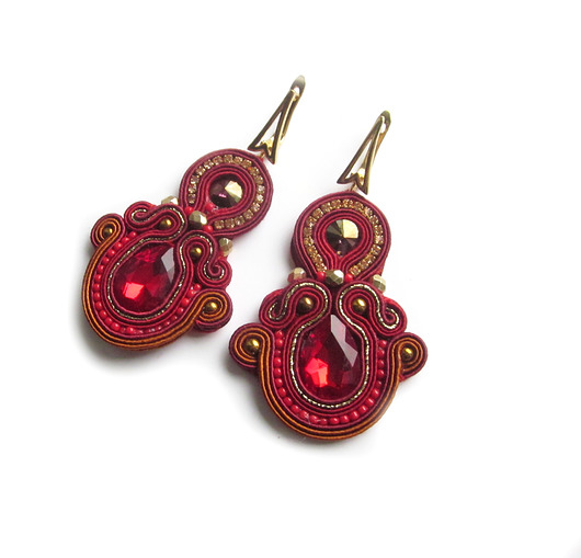 kolczyki soutache Lady in red