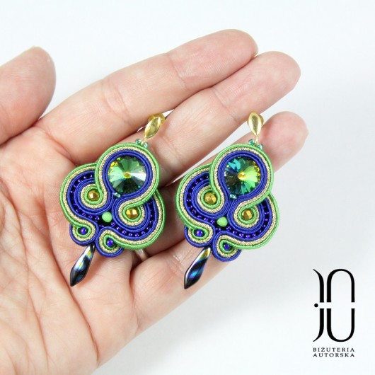 JK 242 - Kolczyki sutasz z kryształem Swarovski Justyna Jurczyk