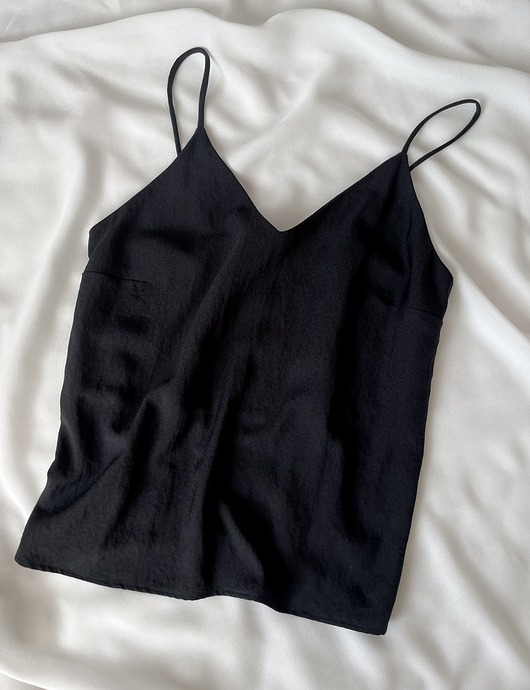 topy damskie Czarny top na ramiączka Ida