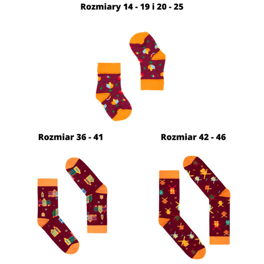 Zestaw 3 par skarpetek dla Rodziców i Niemowlaka FAVES. Socks&Friends