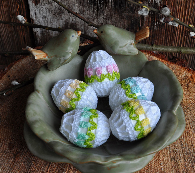 jajka wielkanocne Koronkowe pisanki 5szt