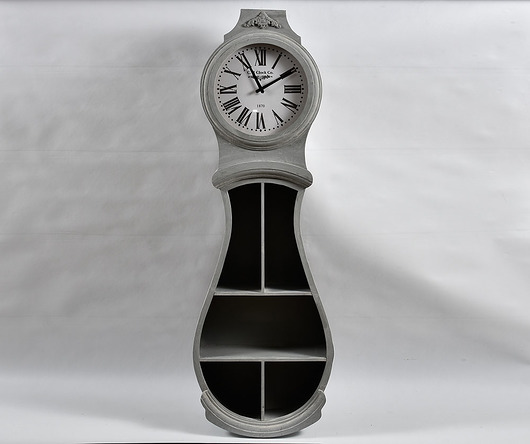 Zegar dekoracyjny z półką Grigio, drewno131 cm Home Design
