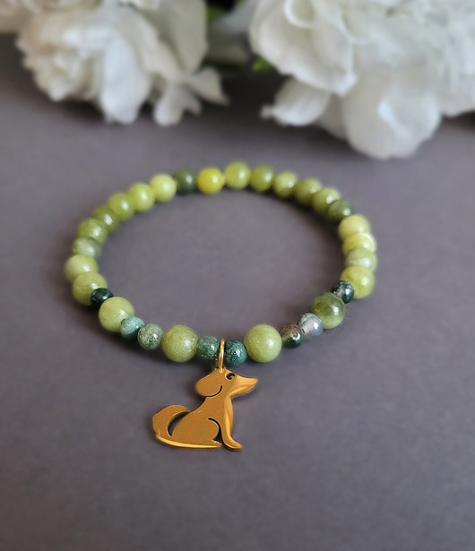 bransoletki z kamieni naturalnych Bransoletka ukojenia z psem