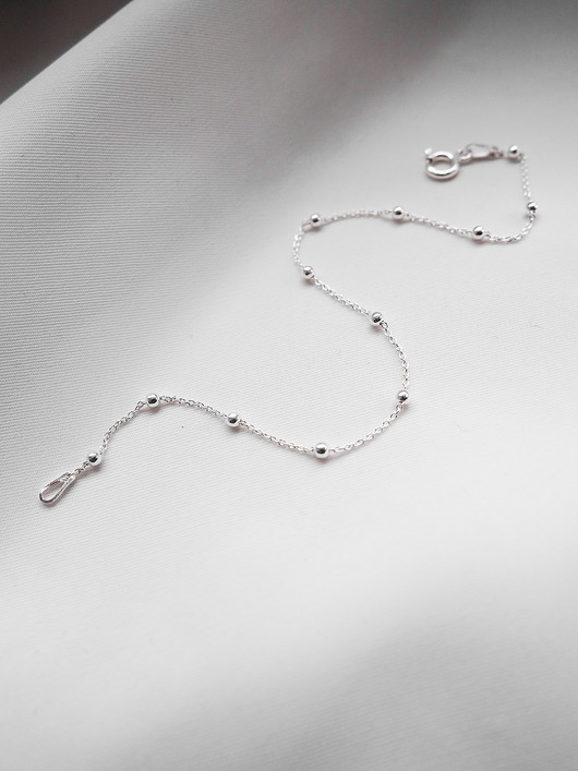 bransoletki srebrne Bransoletka minimalistyczna z kuleczkami srebrna BUBBLE
