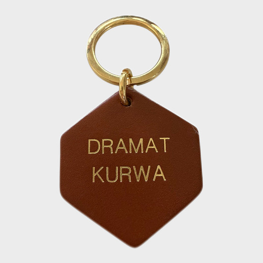 breloki Brelok skórzany "Dramat kurwa"