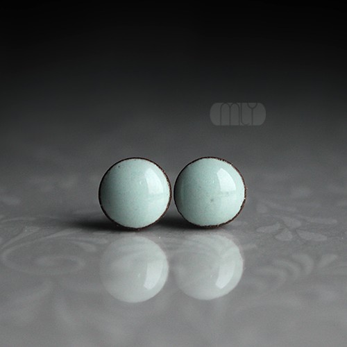 kolczyki ceramiczne Pochmurne 6mm/stal chirurgiczna/