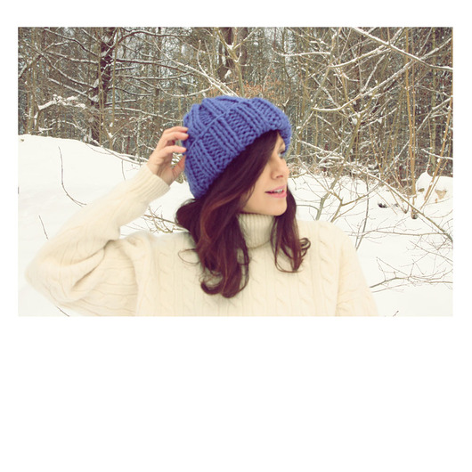 czapki damskie Chabrowa czapka  chunky beanie  z wełną