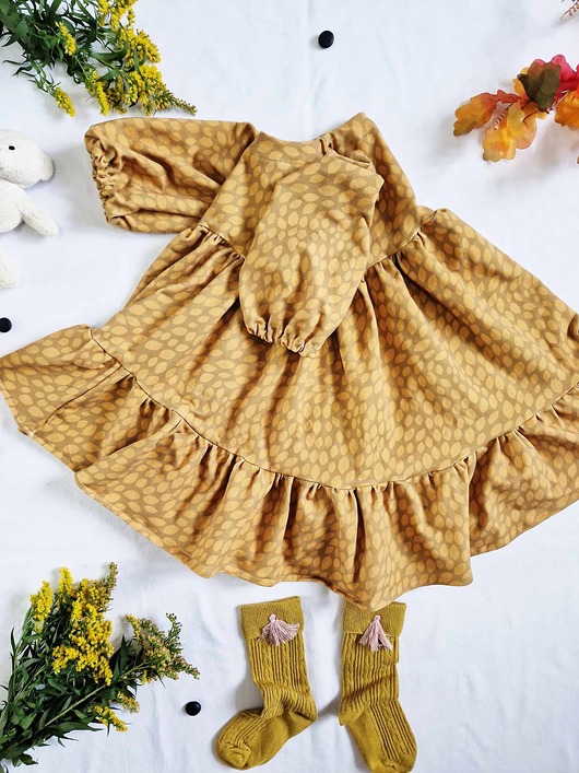 sukienki dla dziewczynki Sukienka Dresowa Jesienny Miodek