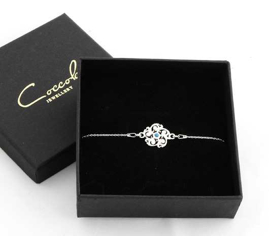 Srebrna bransoletka rozetka z turkusem  SK17a Coccola JEWELLERY