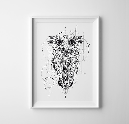 Plakat Sowa 21x29.7cm A4 HOG STUDIO