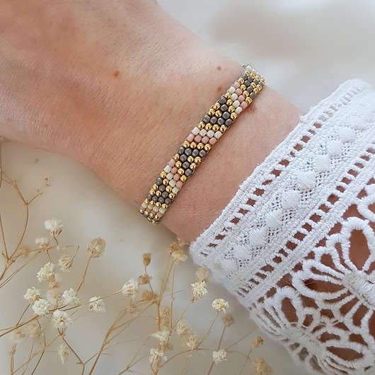 płaska bransoletka we wzory LEI handmade 