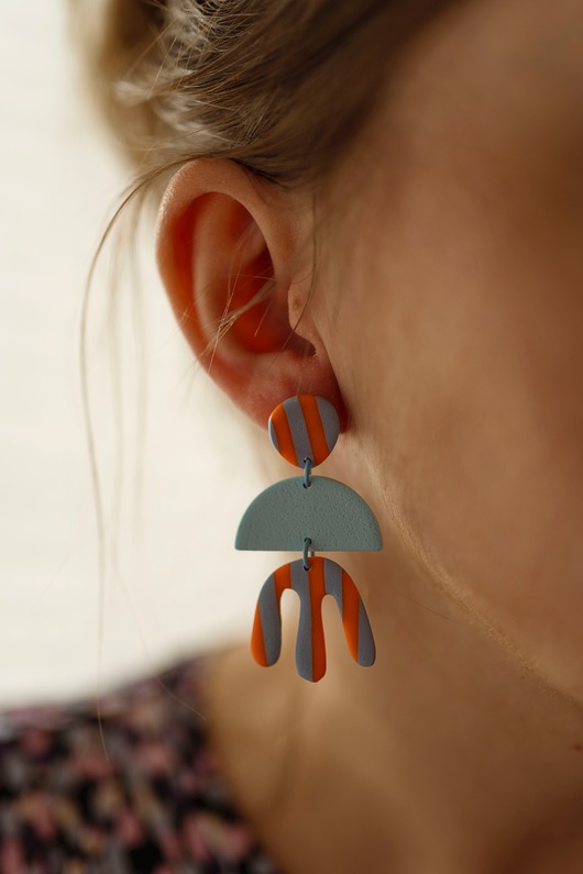 kolczyki z masy plastycznej Wiszące kolczyki Henri Matisse