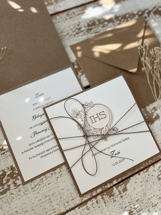 zaproszenia na komunię Najpiękniejsze zaproszenia komunijne z personalizacją hit - ręcznie robione