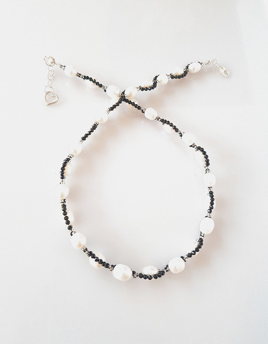 chokery Naszyjnik  Black and White