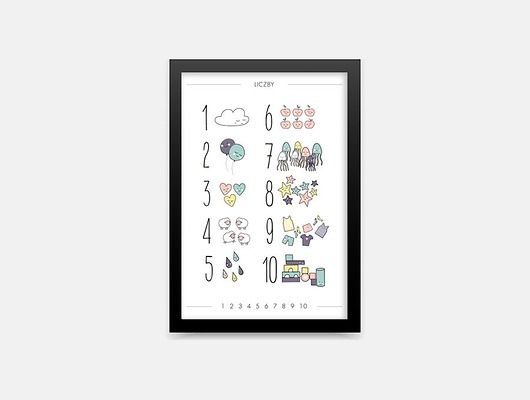 Plakat liczby pastelowe Pastelowelove