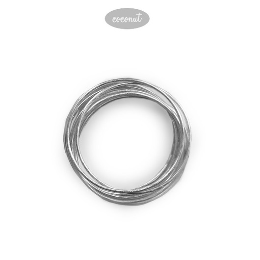 Komplet 7 obrączek SLIM srebro COCONUT
