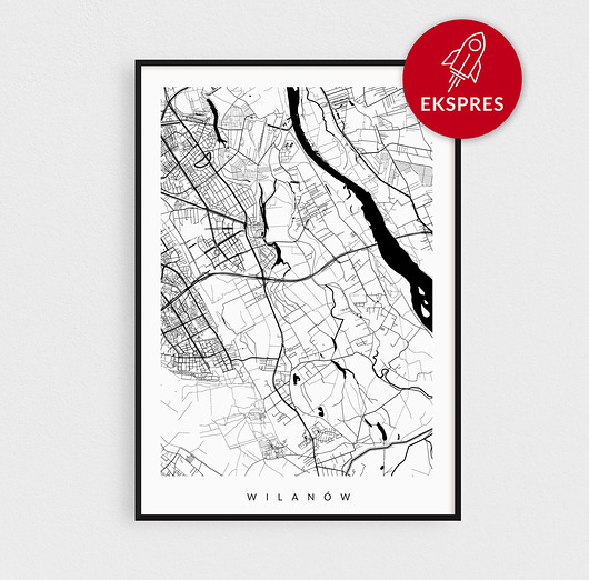 Plakat EKSPRES - Wilanów - mapa dzielnicy PLAKATY GEOMETRYCZNE