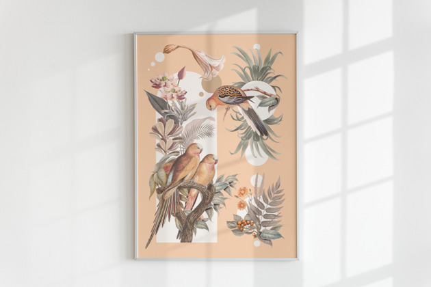 plakaty Plakat PAPUGARNIA (KOLAŻ)