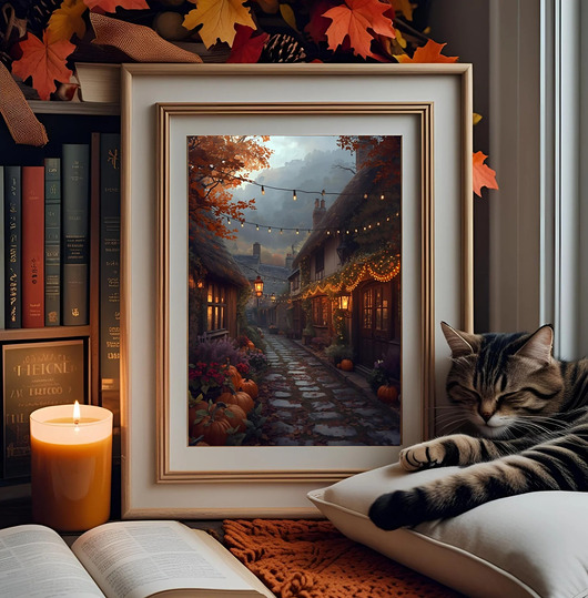 plakaty PLAKAT jesienny deszczowy dzień zdjęcie