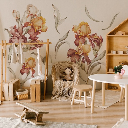 naklejki ścienne do pokoju dziecka Irysy Watercolor Zest. 1 - Naklejki Na Ścianę