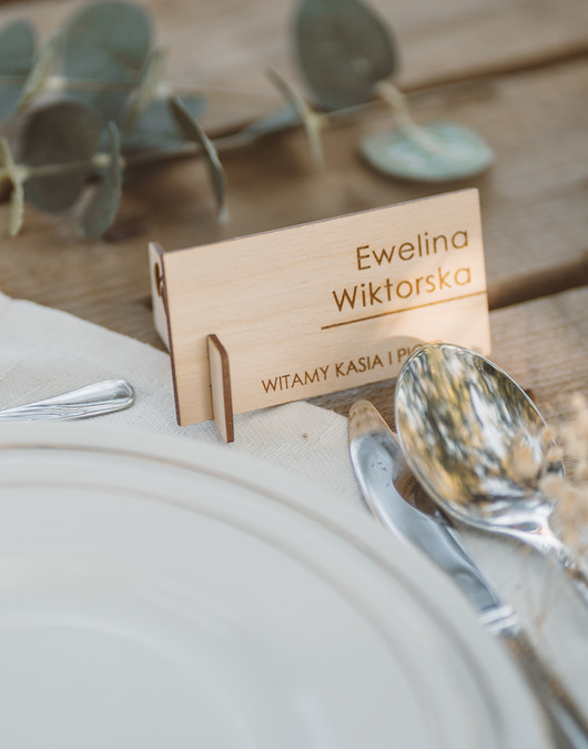 dodatki ślubne Winietka drewniana stojąca witamy