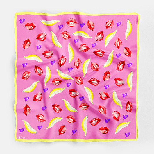 apaszki Lips & Bananas - apaszka jedwabna