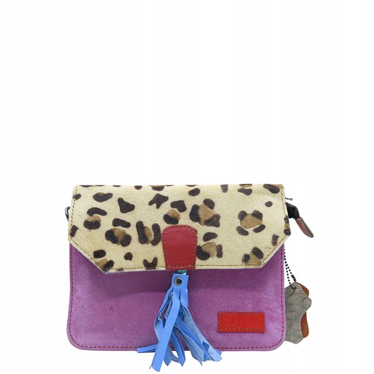 torby na ramię Torebka zamszowa, elegancka, skórzana, zamsz, ozdobny chwost eko OLIVKA