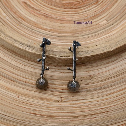 TWIGS- sztyfty srebrne z labradorytem  tanakaArt