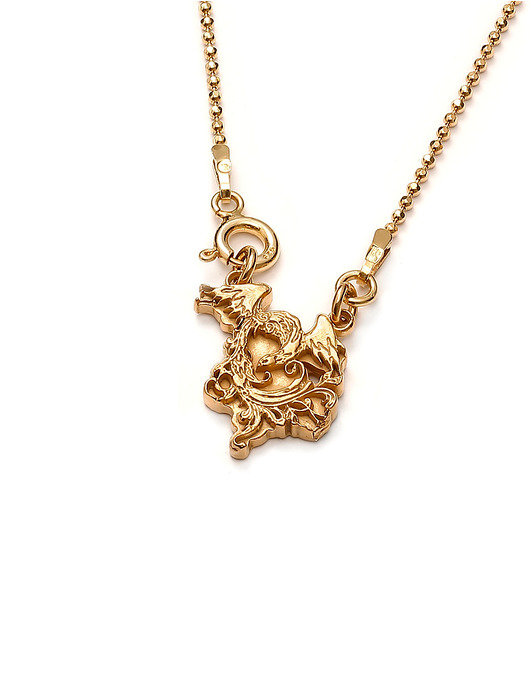 wisiory Feniks mini amulet ze złoconego srebra