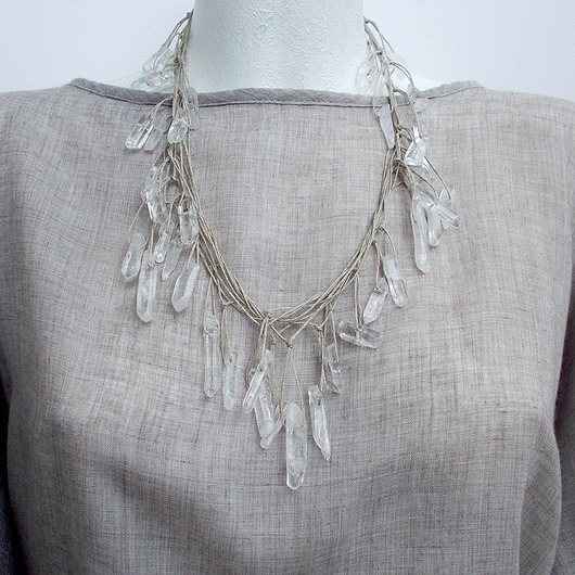 komplet biżuterii Kryształ  górski sople Komplet biżuterii