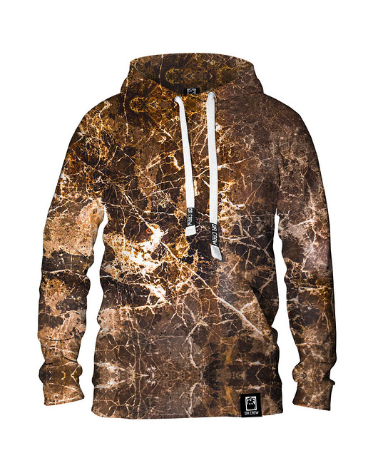 bluzy męskie Męska Bluza z kapturem DR.CROW Marble Brown