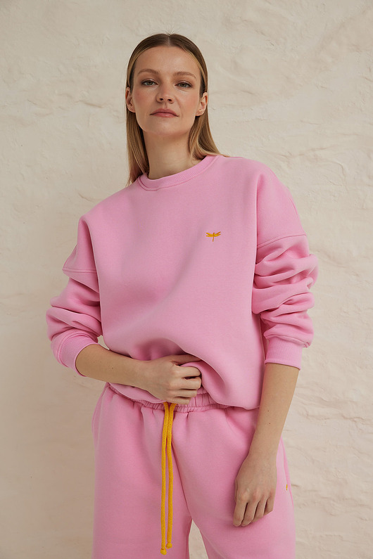 bluza bez kaptura damska Bluza JOHN flamingo