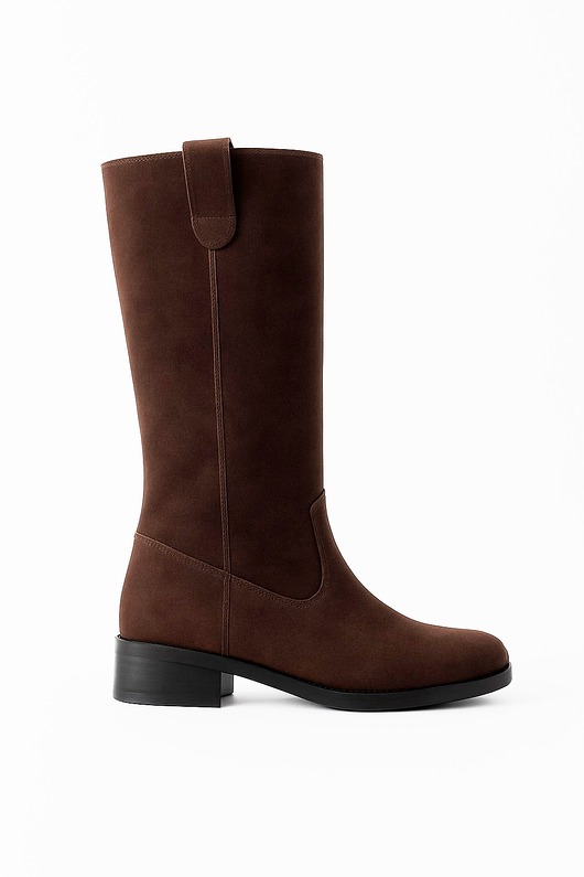 kozaki damskie Krótkie Kozaki Skórzane  (7228)