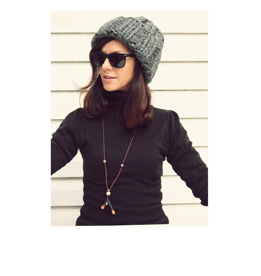 Super big Alpine Alpaca beanie szara czapka Mademoiselle Patrini