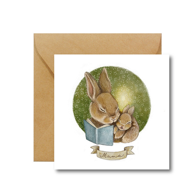 kartki okolicznościowe - wydruki Mama i dziecko Króliczki - kartka okolicznościowa
