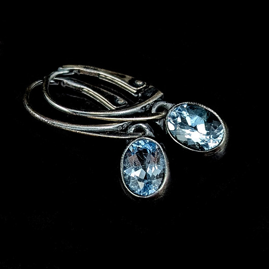 kolczyki srebrne Kolczyki srebrne delikatne topazy