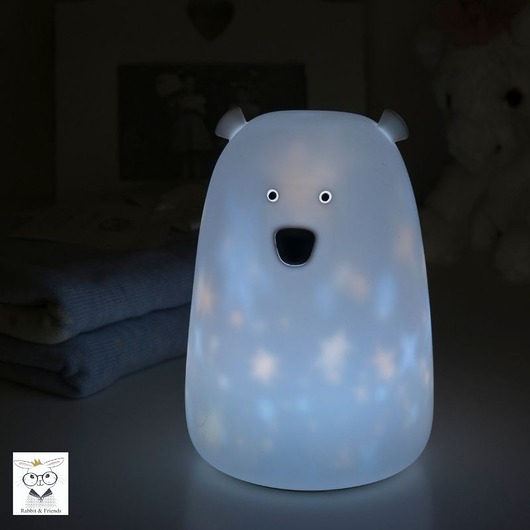 Lampka Silikonowa Miś Duża w Gwiazdki Biała MIA home